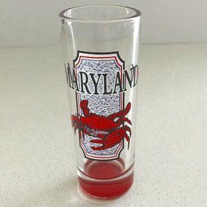 MARYLAND Red Bottom 2oz Crab Shot Glass